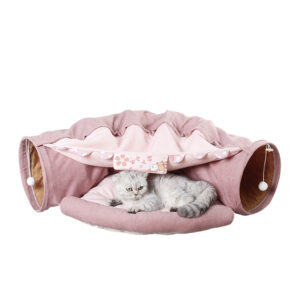 Collapsible Cat Tunnel with Cozy Resting Pad - Image 2