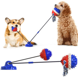 Suction Base Pull Rope Dog Toy with Treat Dispenser - Image 2