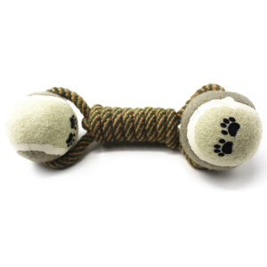 Double Tennis Ball Cotton Rope Dumbbell Dog Toy - Image 4