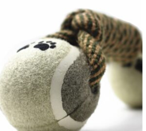 Double Tennis Ball Cotton Rope Dumbbell Dog Toy - Image 3