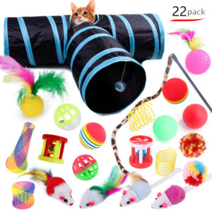 22-Piece Cat Toy Set with Tunnel - Image 5