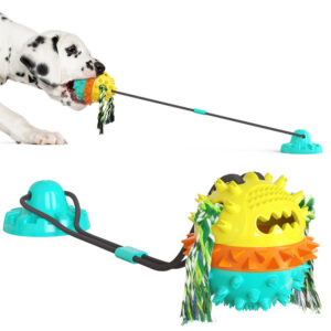 Suction Base Pull Rope Dog Toy with Treat Dispenser - Image 7