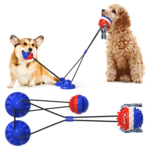 Suction Base Pull Rope Dog Toy with Treat Dispenser - Image 9