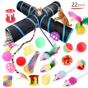 22-Piece Cat Toy Set with Tunnel - Image 4