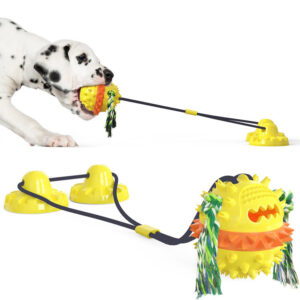 Suction Base Pull Rope Dog Toy with Treat Dispenser - Image 10