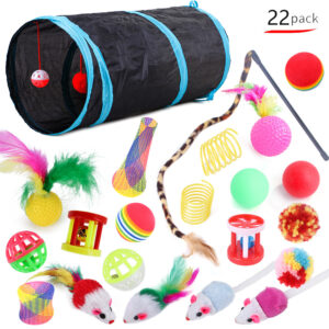 22-Piece Cat Toy Set with Tunnel - Image 6