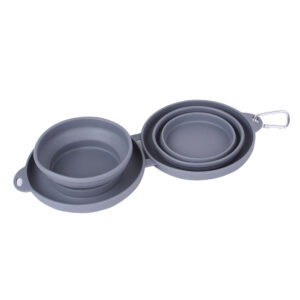 Portable & Foldable Rubber Double Dog Bowl - Image 4