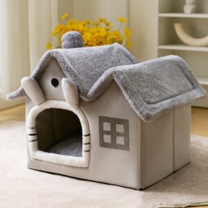 Foldable Pet House – Warm Semi-Enclosed Bed for Cats & Dogs - Image 2