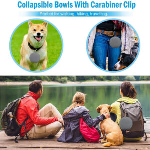 Portable & Foldable Rubber Double Dog Bowl - Image 2