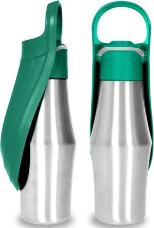 Foldable & Portable Dog Water Bottle With Soft Silicone Leaf Design - Image 3