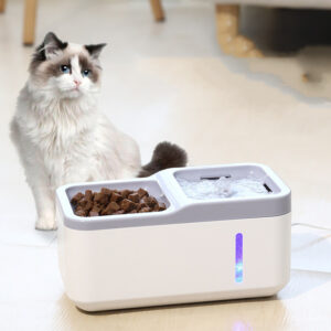 Automatic Cat Water Dispenser with Food Bowl