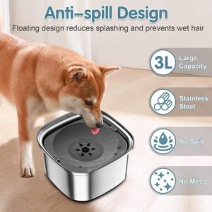 Large Capacity Floating Stainless Steel Dog Water Bowl