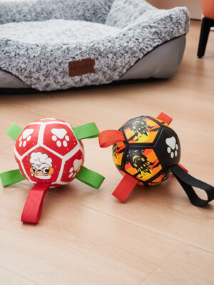 Dog Soccer Ball Toy with Straps - Image 2