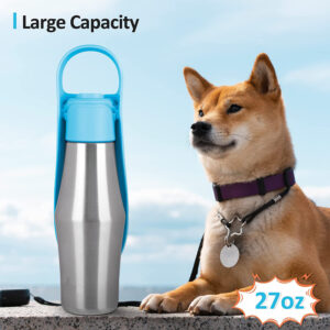 Foldable & Portable Dog Water Bottle With Soft Silicone Leaf Design