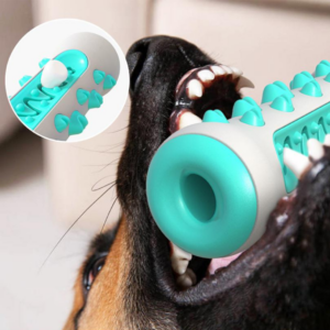 Leaking Treat Dog Chew Toy – Tough Rubber Toothbrush for Aggressive Chewers - Image 2