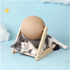 Large Sturdy Wooden Cat Scratching Ball