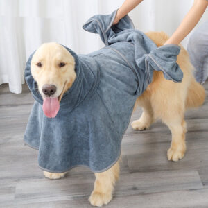 Super Absorbent Cotton Dog Bathrobe – Quick-Drying & Cozy