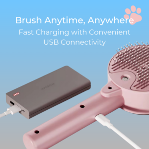 FurGlow Pro™ - Rechargeable 3-in-1 Shedding & Loose Hair Remover with Steam, UV Sterilization & Massage for Dogs & Cats - Image 5