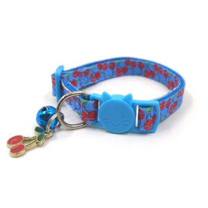 Fruit-Printed Cat Collar with Bell – Stylish & Fun Design