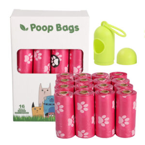 16 Rolls Pet Poop Bags with Dispenser – Leak-Proof, Odor-Proof & Strong