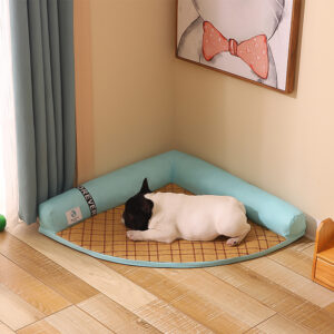 Summer Cooling Corner Pet Bed – Breathable, Soft & Refreshing for Cats & Dogs