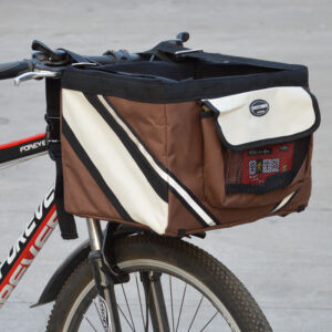 Pet Bicycle Carrier – Front Handlebar Basket with Pockets - Image 3