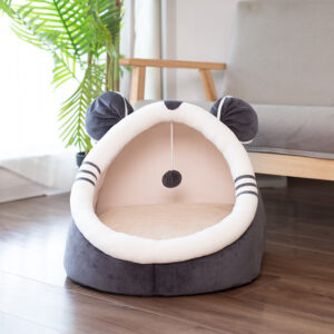 Cozy Semi-Enclosed Cat Bed – Warm, Soft & Plush - Image 4