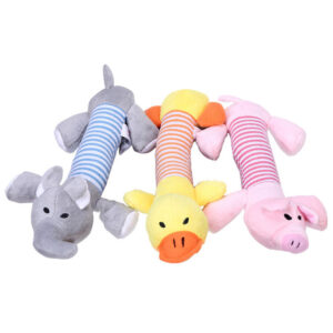 Striped Plush Bite-Resistant Dog Toy - Image 2