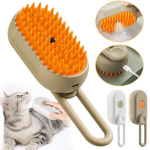 3-in-1 Steamy Rechargeable Comb Brush – Hair Removal, Massage & Anti-Static - Image 3