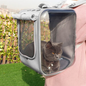 Breathable Cat Backpack – Dual-Sided Clear Design - Image 3