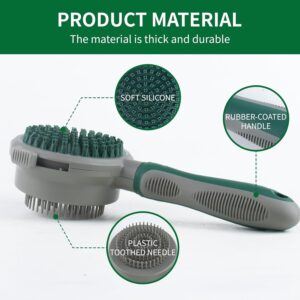 2-in-1 Silicone & Plastic Pet Brush – Grooming, Bathing & Shedding Tool - Image 4