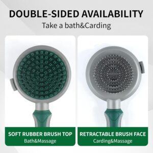 2-in-1 Silicone & Plastic Pet Brush – Grooming, Bathing & Shedding Tool - Image 3