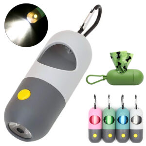 LED Light Portable Pet Poop Bag Dispenser – Easy to Carry & Use, Ideal for Night Walks