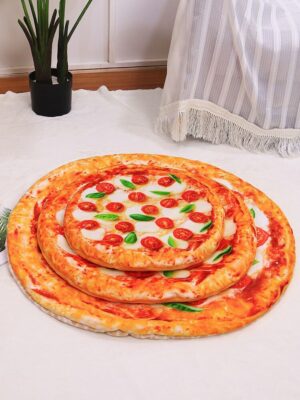 New Style Pizza-Shaped Double Fleece Pet Bed – Funny & Cozy - Image 2